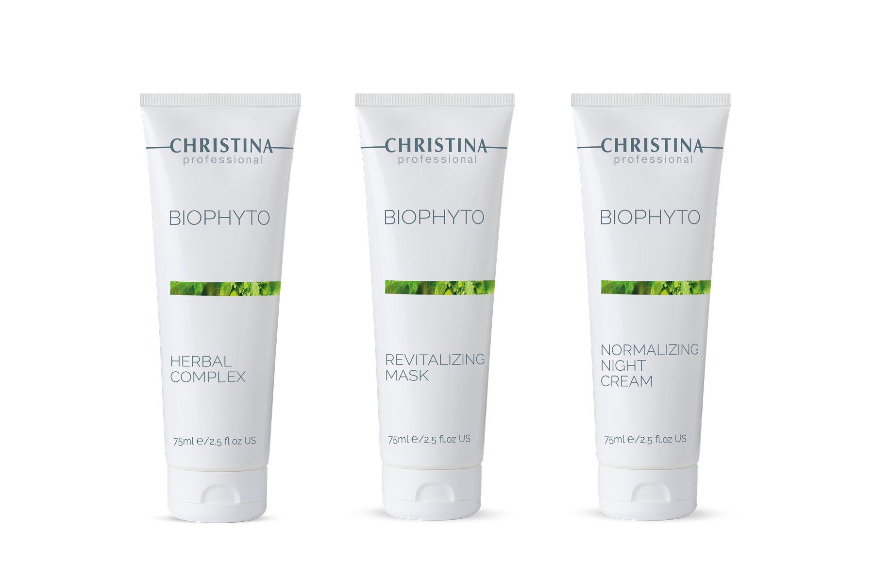 Dieselbe Bio-Phyto-Linie in Heimpflege-Größe: Herbal Complex, Revitalizing Mask und Normalizing Night Cream
